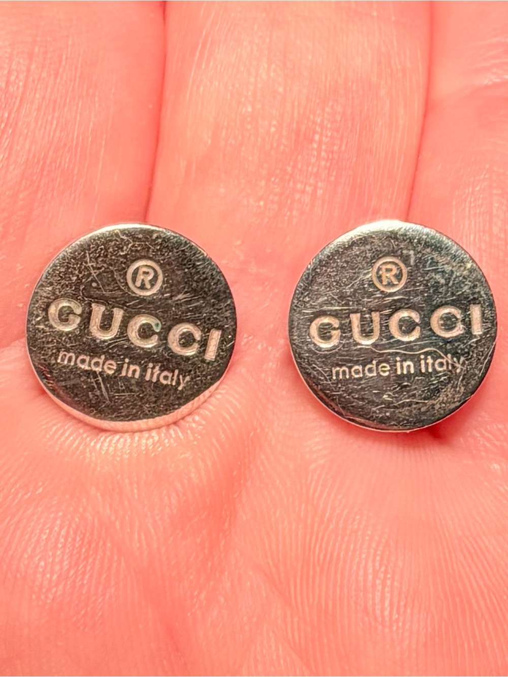 Gucci Silver Round Logo Earrings - Picture 4 of 7